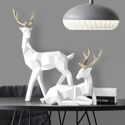 Deer Statue Family Deers Figurines Resin Sculpture